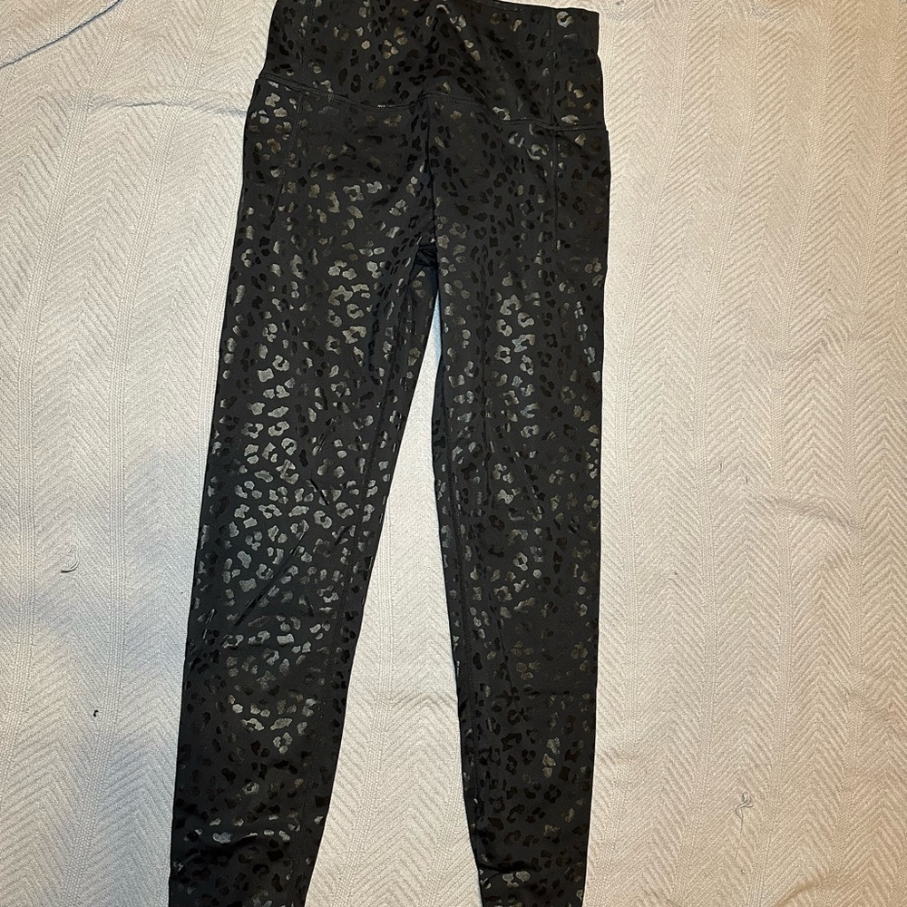 Fabletics Black Leopard Print Leggings